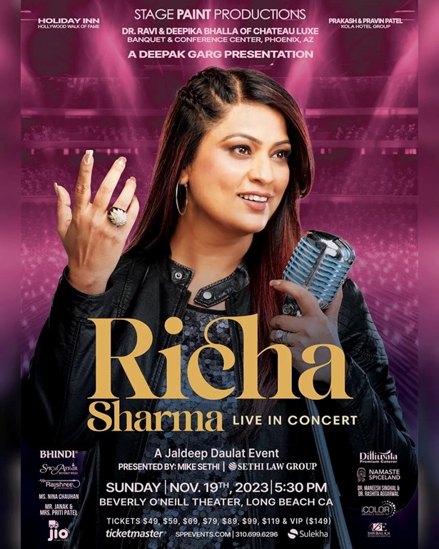 Richa Sharma Live in Concert Los Angeles