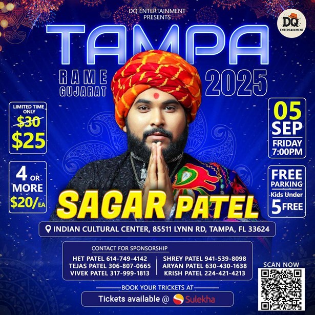Sagar Patel Presents Rame Gujarat Garba 2025 In Tampa