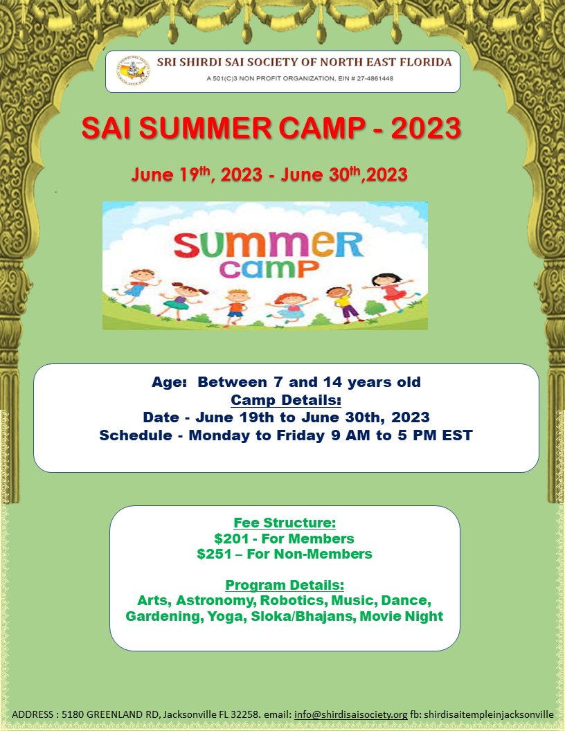 Sai Summer Camp 2023
