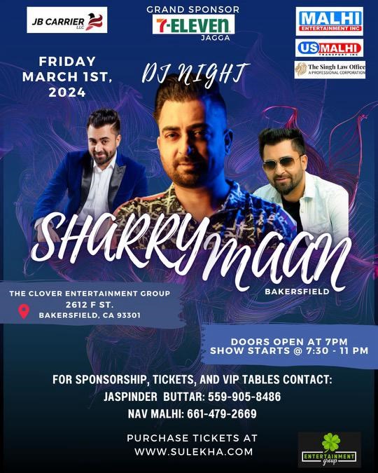 Sharry Mann Dj night Bakersfield