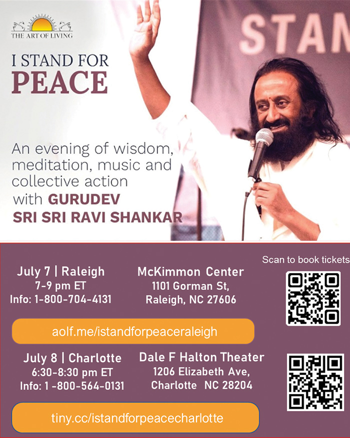 Sri Sri Ravi Shankar in Raleigh