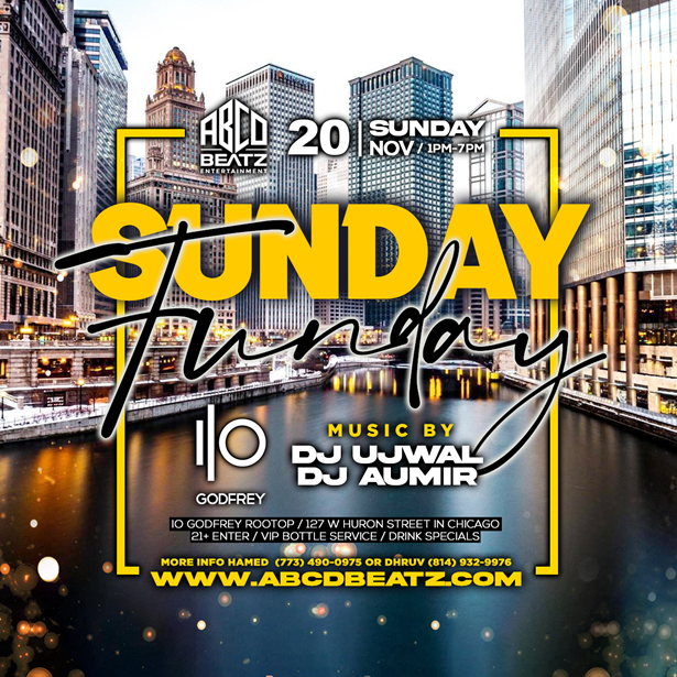 Sunday Funday - Bollywood Day Party at IO Godfrey Rooftop Lounge