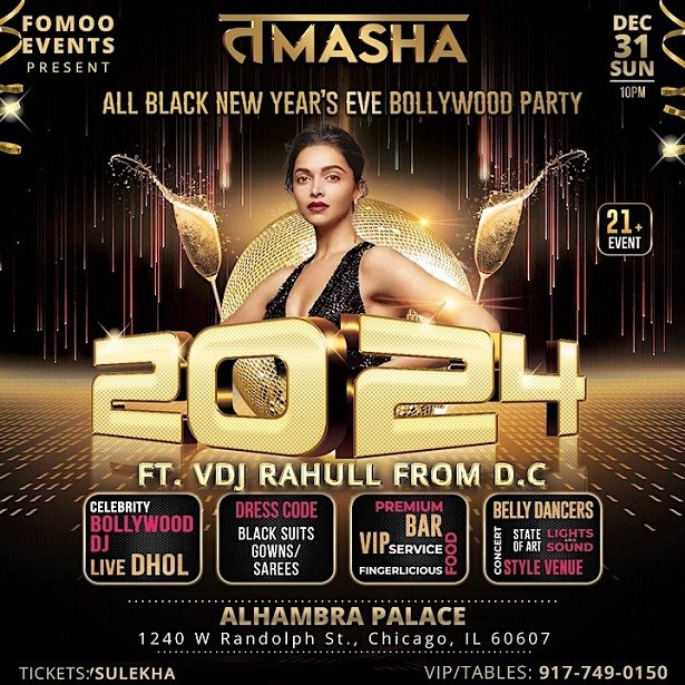 TAMASHA 2024, ALL BLACK BOLLYWOOD NEW YEARS EVE PALACE