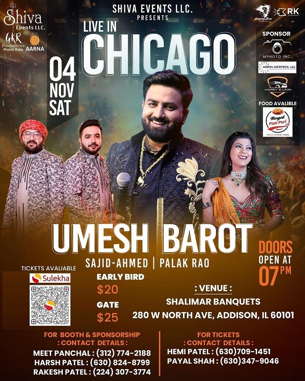 Umesh Barot and Palak Rao Live in Chicago Garba