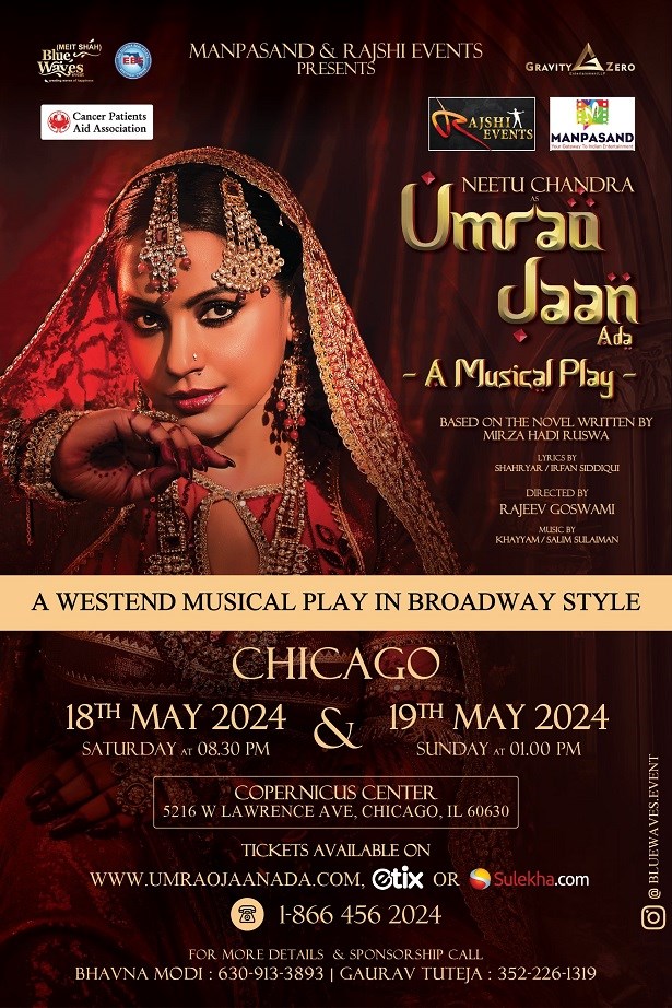 Umrao Jaan Ada - A Musical Play 2024 In Chicago May 18th
