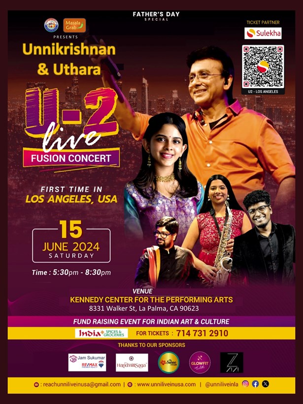 Unnikrishnan And Uthara Live In LA Concert USA Tour 2024 (Group Of 4 Promo: GRPRM401)