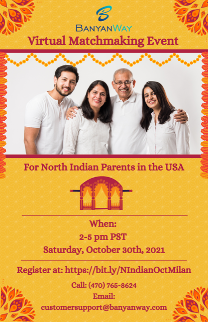 Upcoming Virtual Matchmaking Event for North Indian Parents in the USA