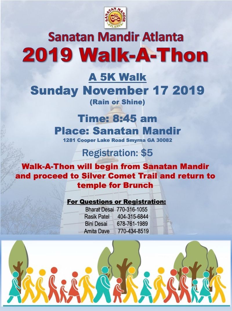 Walk-A-Thone in Smyrna Hosted by Sanatan Mandir Atlanta