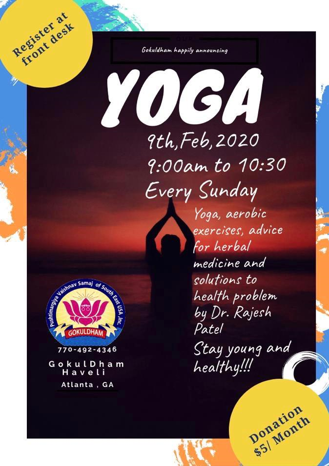 Yoga at Gokuldham in Buford