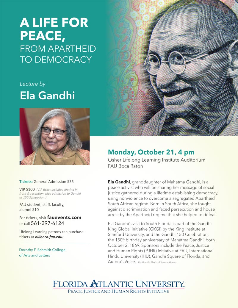 Ela Gandhi Presents A Life for Peace, from Apartheid to Democracy