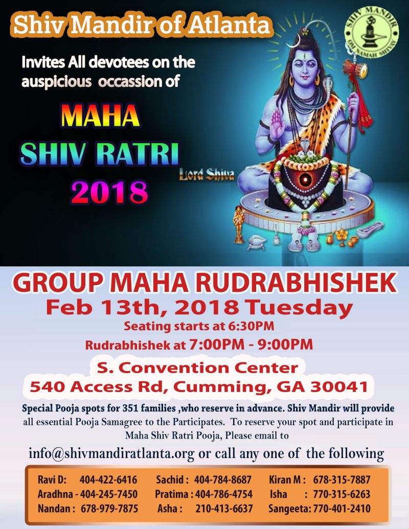 Shiv Mandir Atlanta Maha Shivratri