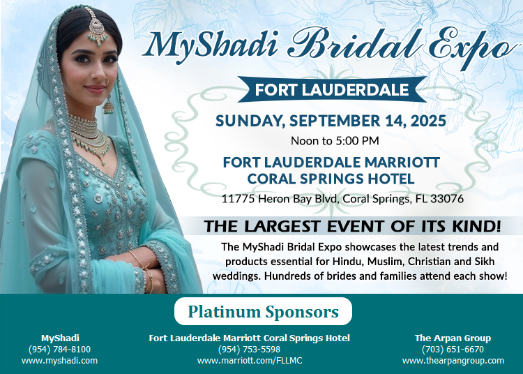 MyShadi Bridal Expo at Fort Lauderdale on 3rd August 2025