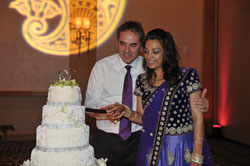 Preethi cutting the cake