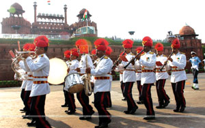 The Independence Day Rehearsal at Red fort in Delhi on Saturday