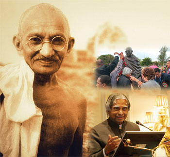 Mahatma Gandhi And Dr. A.P.J. Abdul Kalam, Former President of India