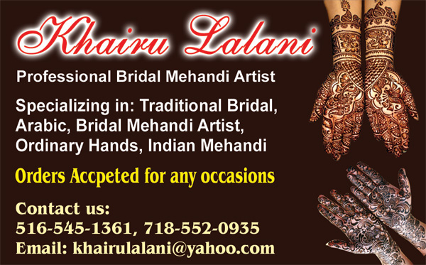 Bridal Henna Artist khairu Lalani