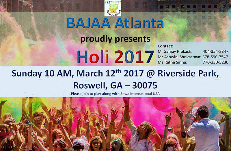 BAJAA Atlanta Holi 2017