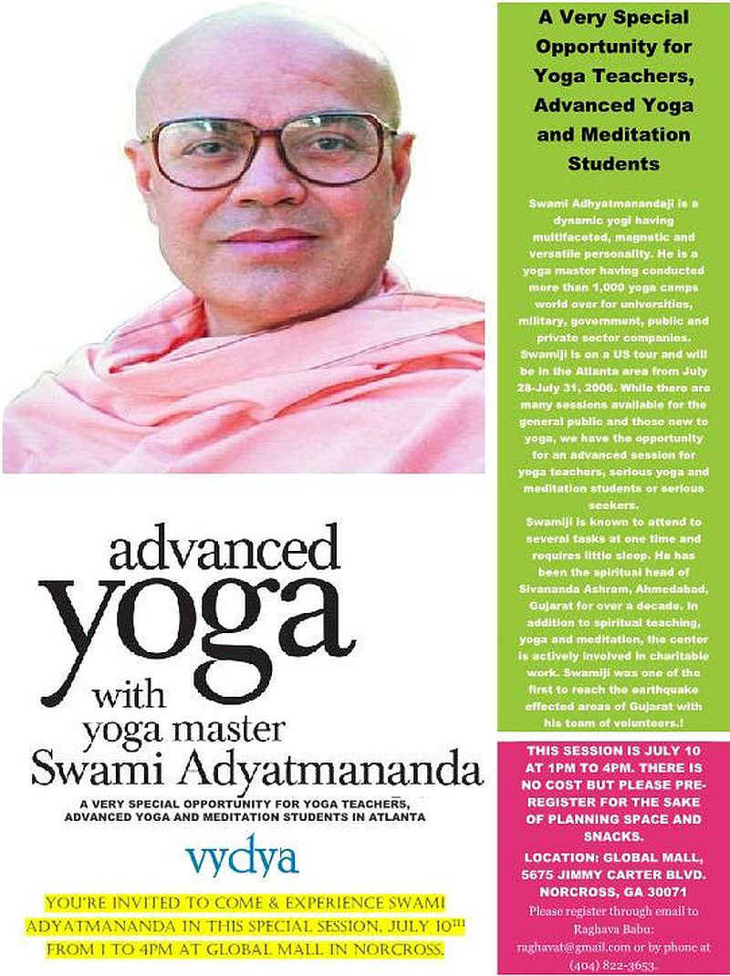 Advanced Yoga By H. H. Swami Adhyatmanandji