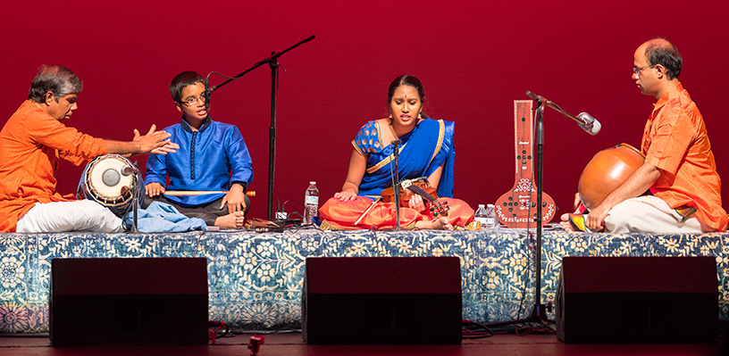 Sanjana Chandran with Dr. Subramanian Ramakrishnan, Dr. Ravi Balasubramanian, Agastya Sridharan