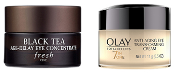  7-in-one Anti-Aging Transforming Eye Cream or Fresh Black Tea Age-Delay Eye Concentrate.