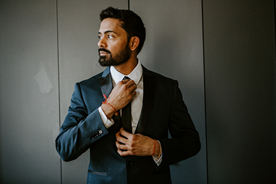 Indian Groom Getting Ready for Reception