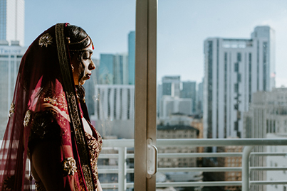 Ravishing Indian Bride Looking Outside