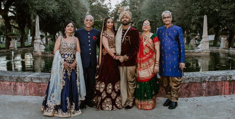 Indian Bride and Groom with Family Capture