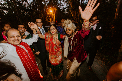 Indian Bride Dancing with Family in Jaan