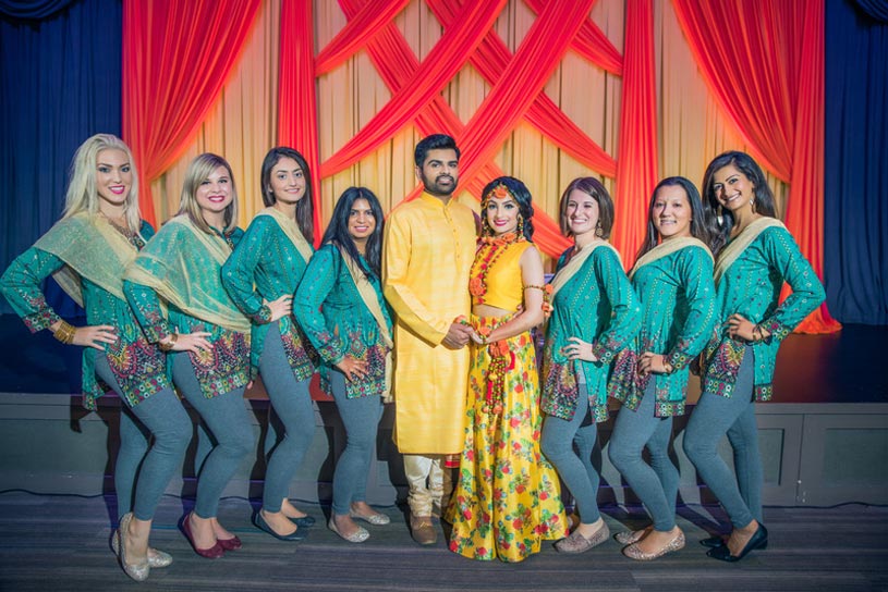 Indian Bride and Groom Photo Shoot at Pre-wedding Celebration 