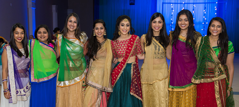 Indian Bride and Bridesmaids in Sangeet Outfit