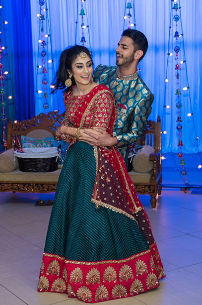 Indian Bride and Groom's Dance Performance During Sangeet Ceremony 