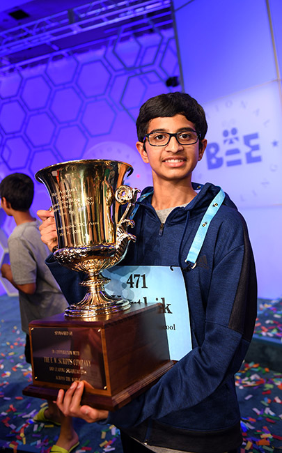 The winning glory rested with 14-year-old Karthik Nemmani