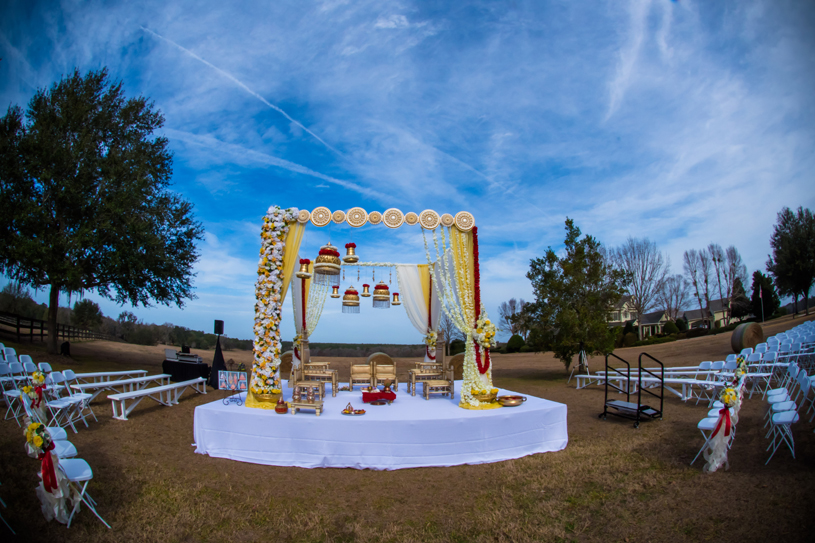 Elegant Floral Decoration of Wedding Mandap