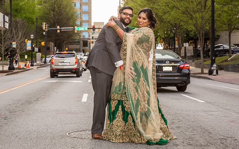 Charming Indian Bride and Grooms Outdoor Capture