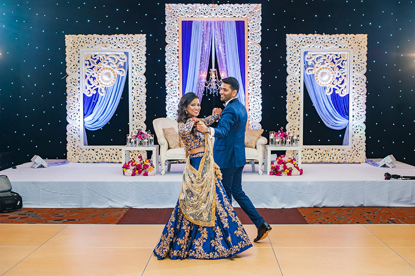 Sweet Indian Cople Dancing at their Receptiong Ceremony