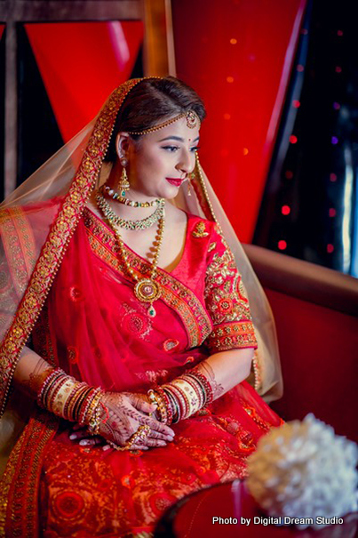 Incredible portrait of the bride before the ceremony
