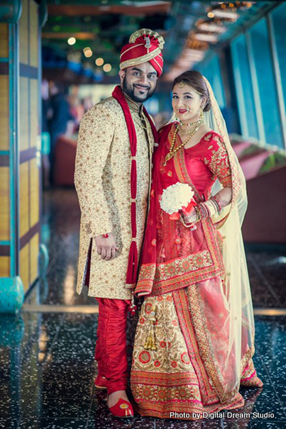Indian couple posing for the photoshoot