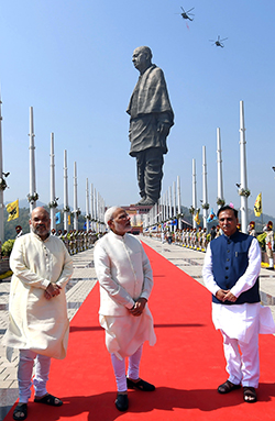 The Statue of Unity is located in the Indian state of Gujarat