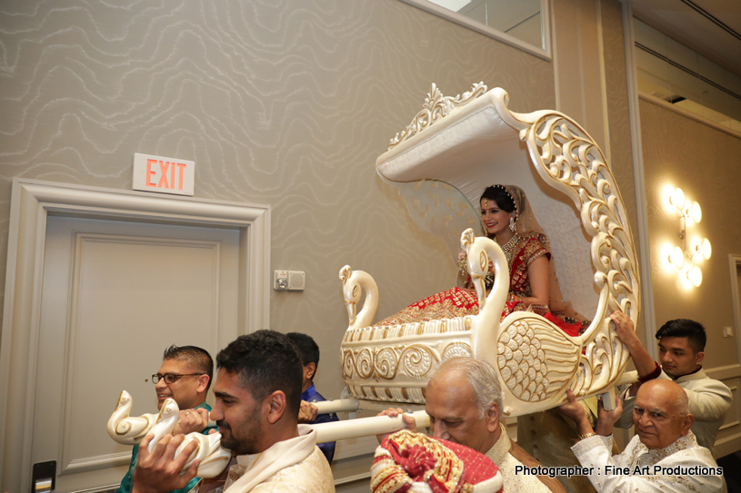 Indian Bride arriving in the charriot