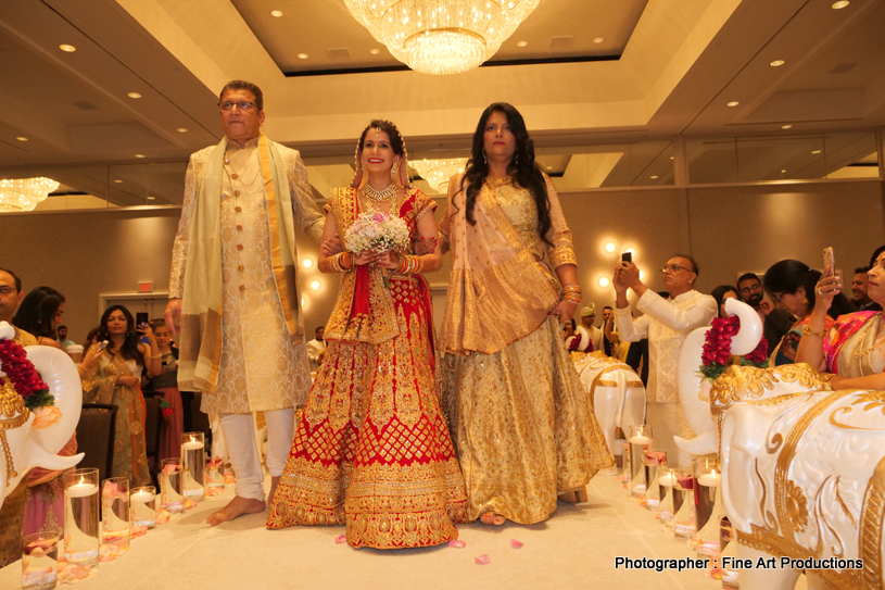 Indian Bride arriving with her parents