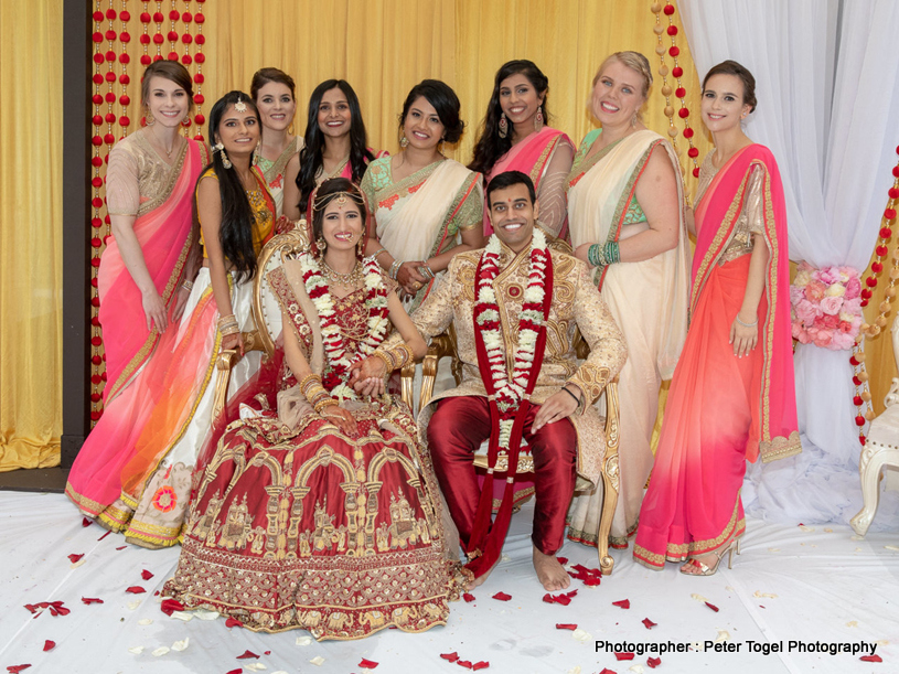 Indian Couple With the Brides's Maids