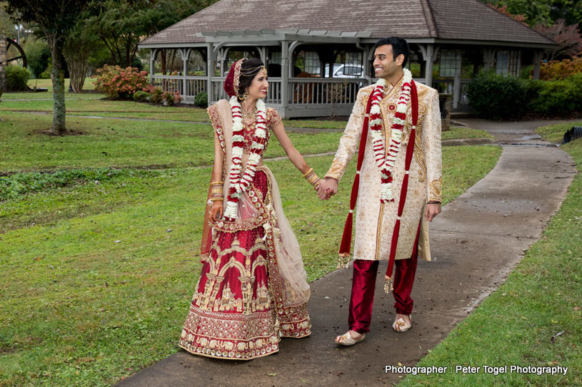 Flawless Indian Couple Posing Outdoors