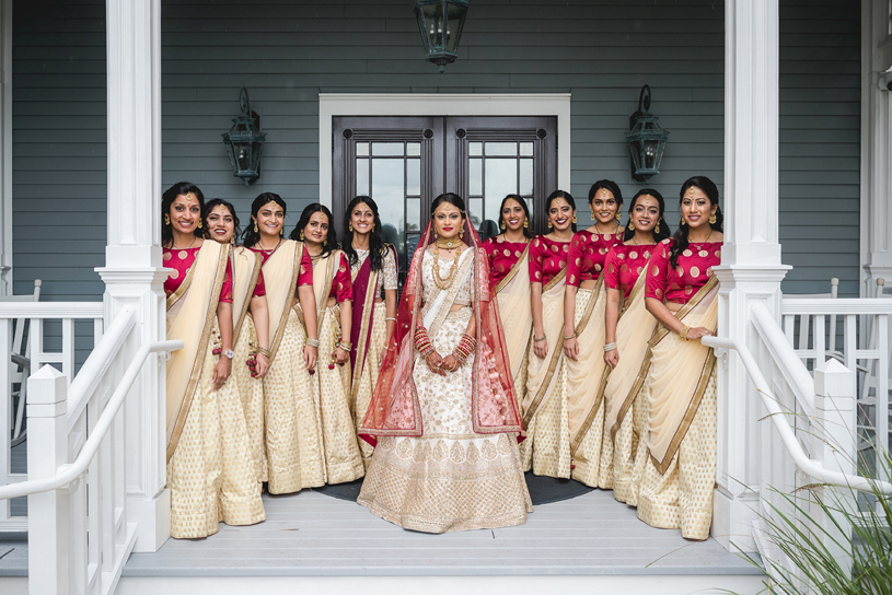 Indian Bride with the bridesmaids