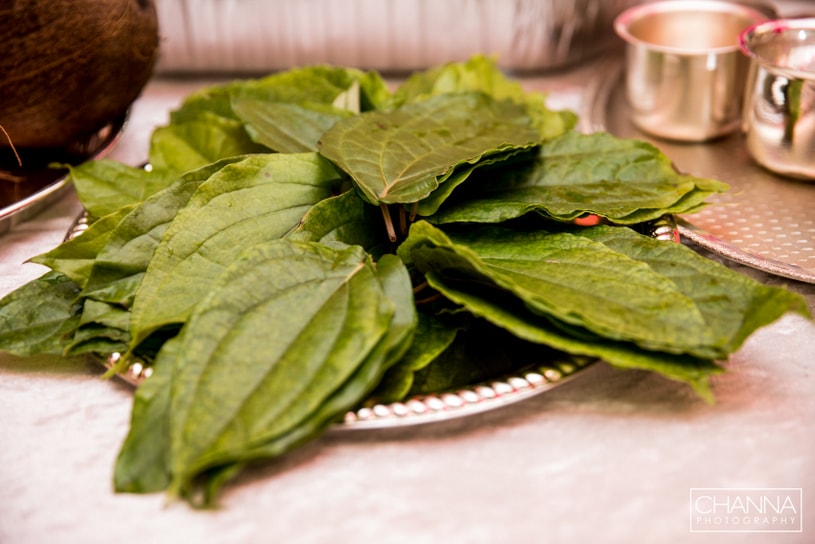 Betel leaves, along with the areca nuts, symbolise love in weddings