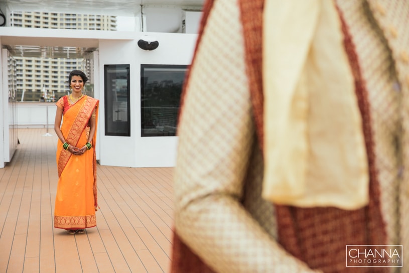 Bride about to meet Groom capture at SeaFair Miami Yacht