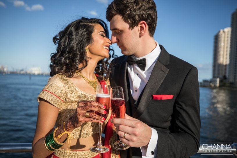 Bride and Groom Enjoying Romantic moment