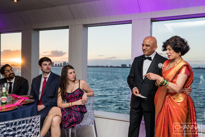 wedding guest giving speech for bride and groom