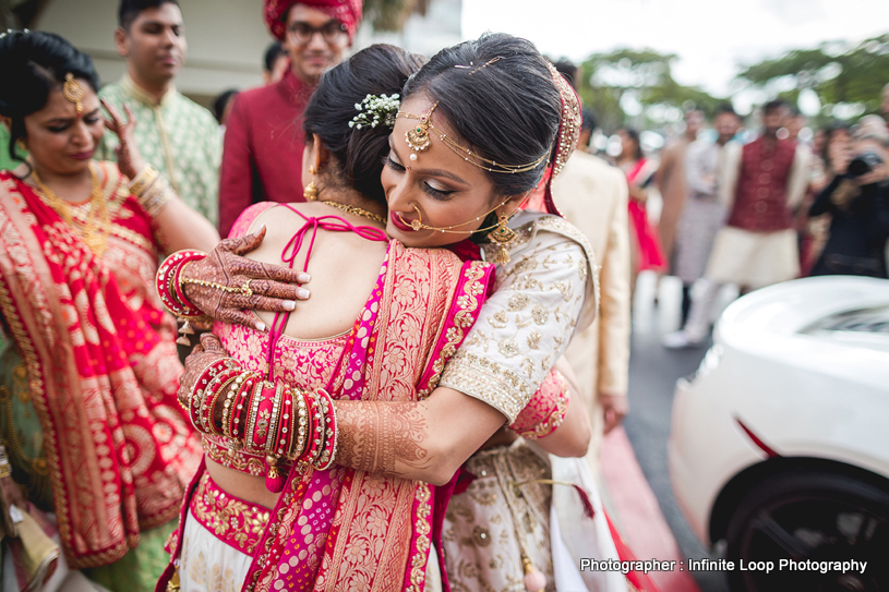 Bride Greeting her mother after the wedding