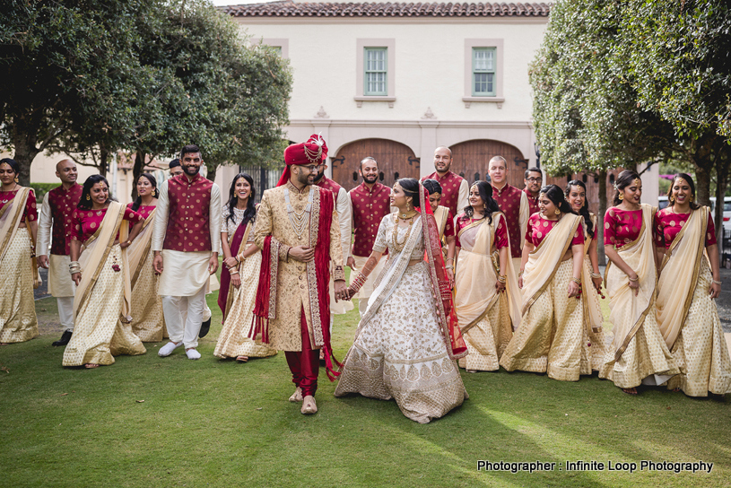 Indian Couple with friends and family