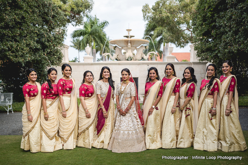 Indian Bride with bridesmaid